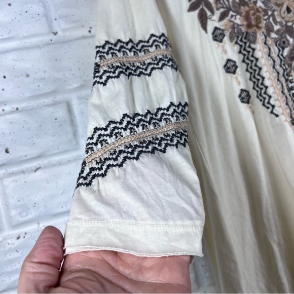 JOHNNY WAS Marushka Trapeze Floral Embroidered Knit Blouse 3/4 sleeve XS - Picture 9 of 9